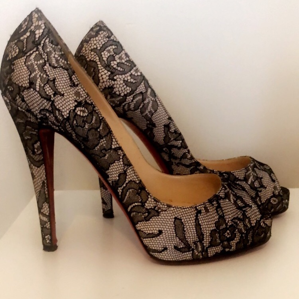 Authentic Christian Louboutin open toe heels
